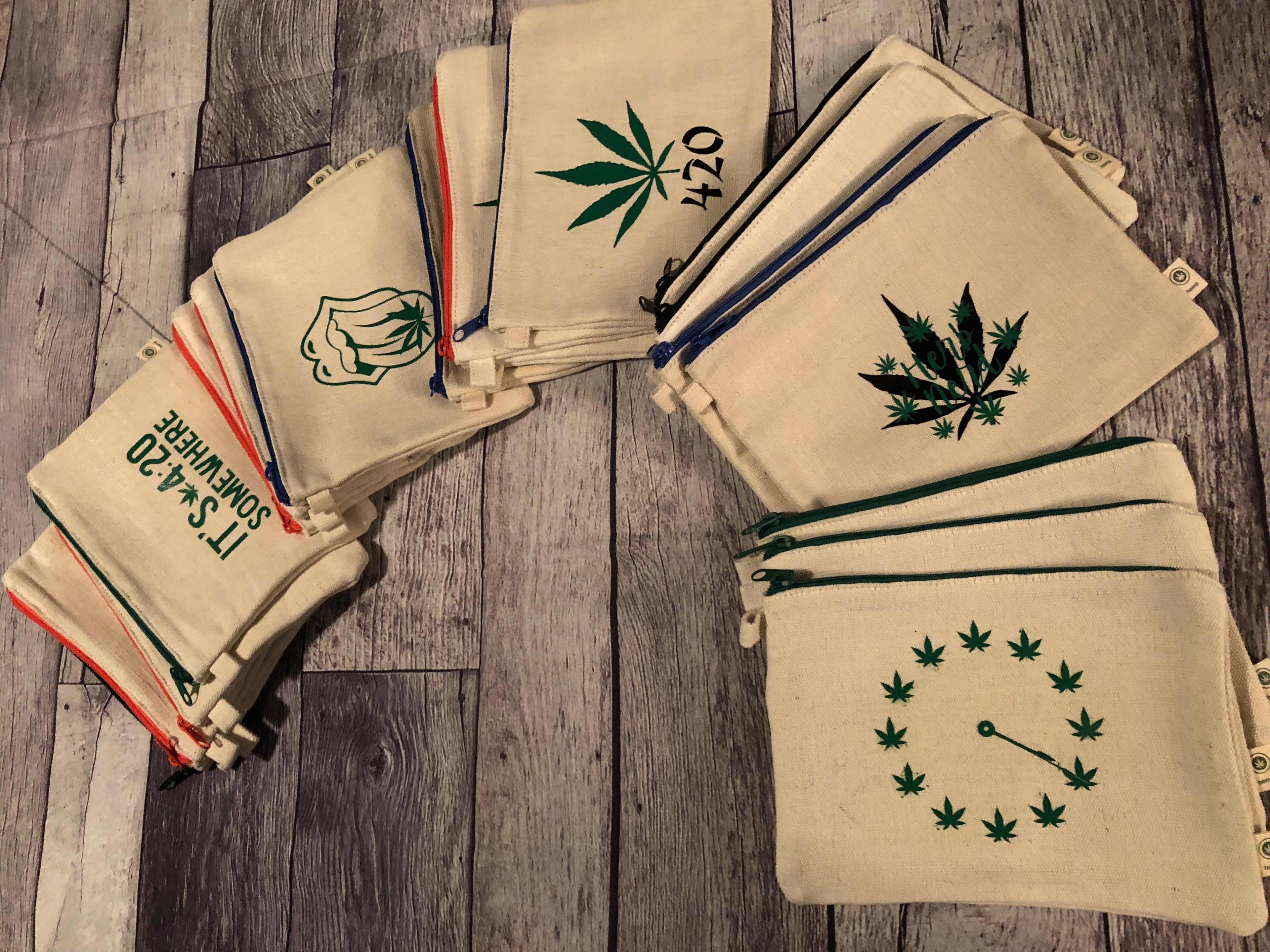 Hemp Small Zipper Pouches