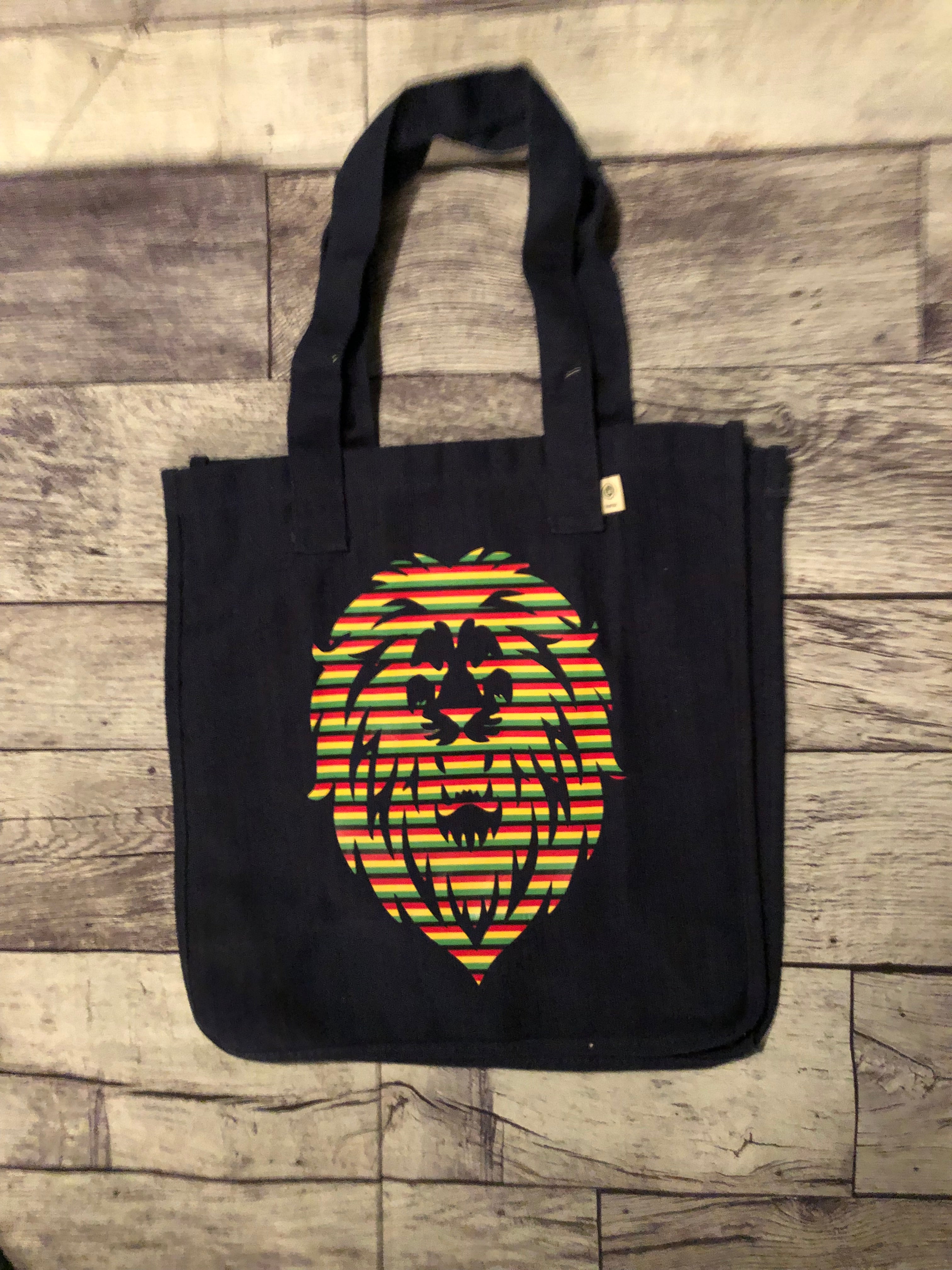 Lion Print Hemp Wide Gusset Tote