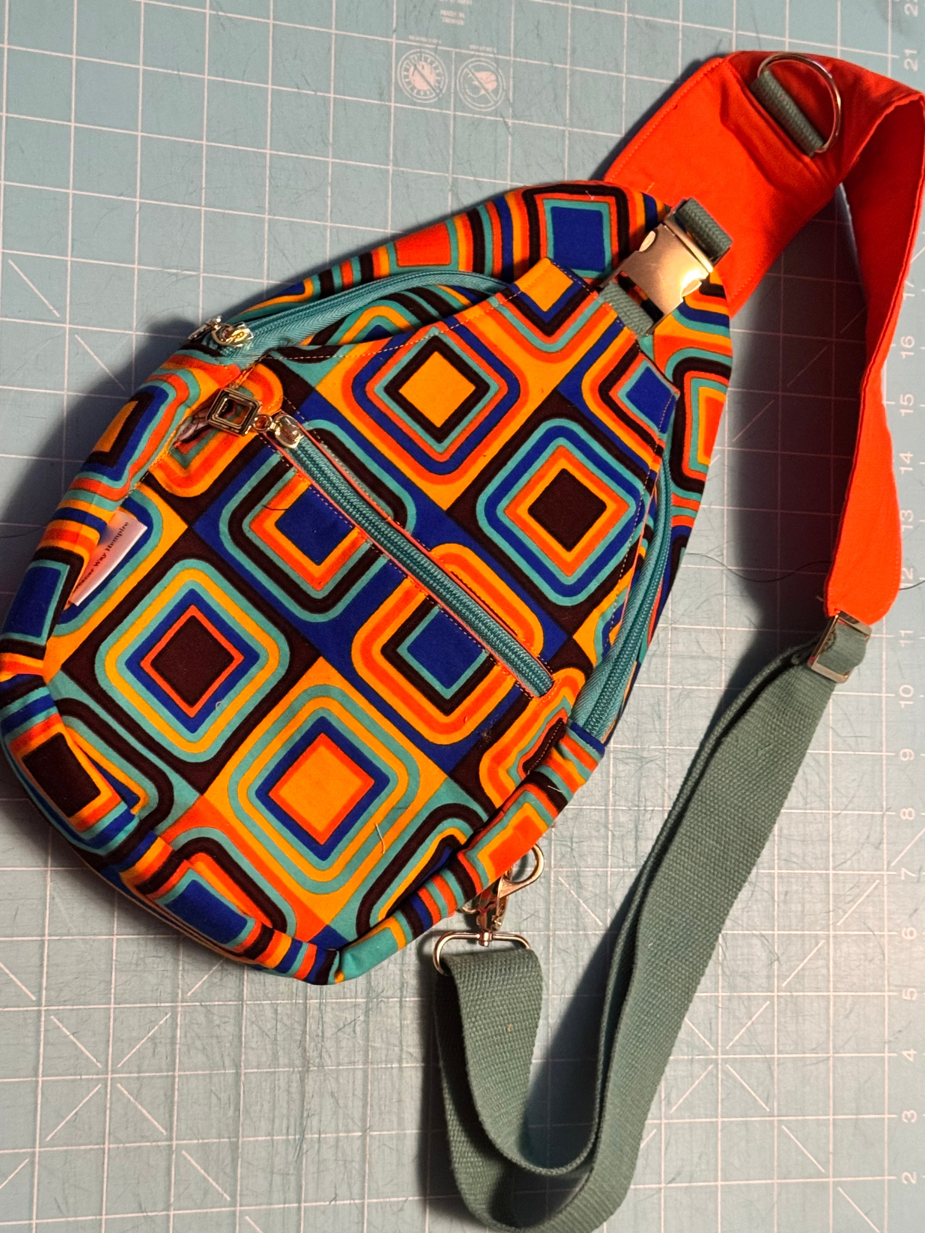 Geometric Retro Sling Bag