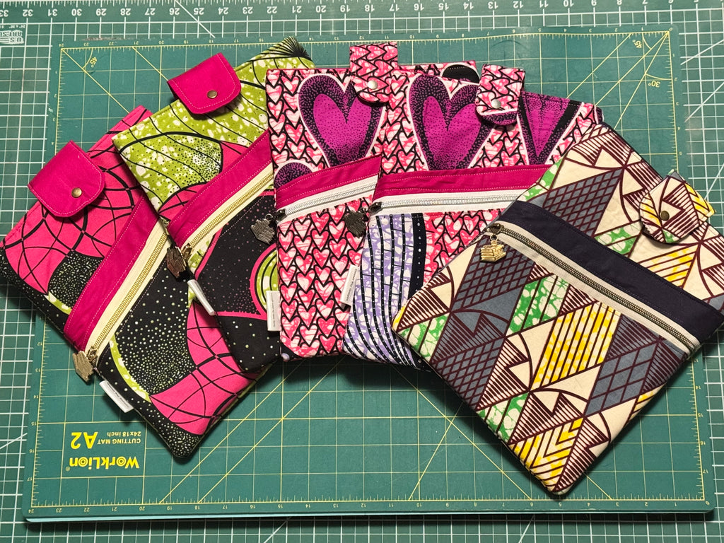 Large African Wax Fabric Book Sleeve