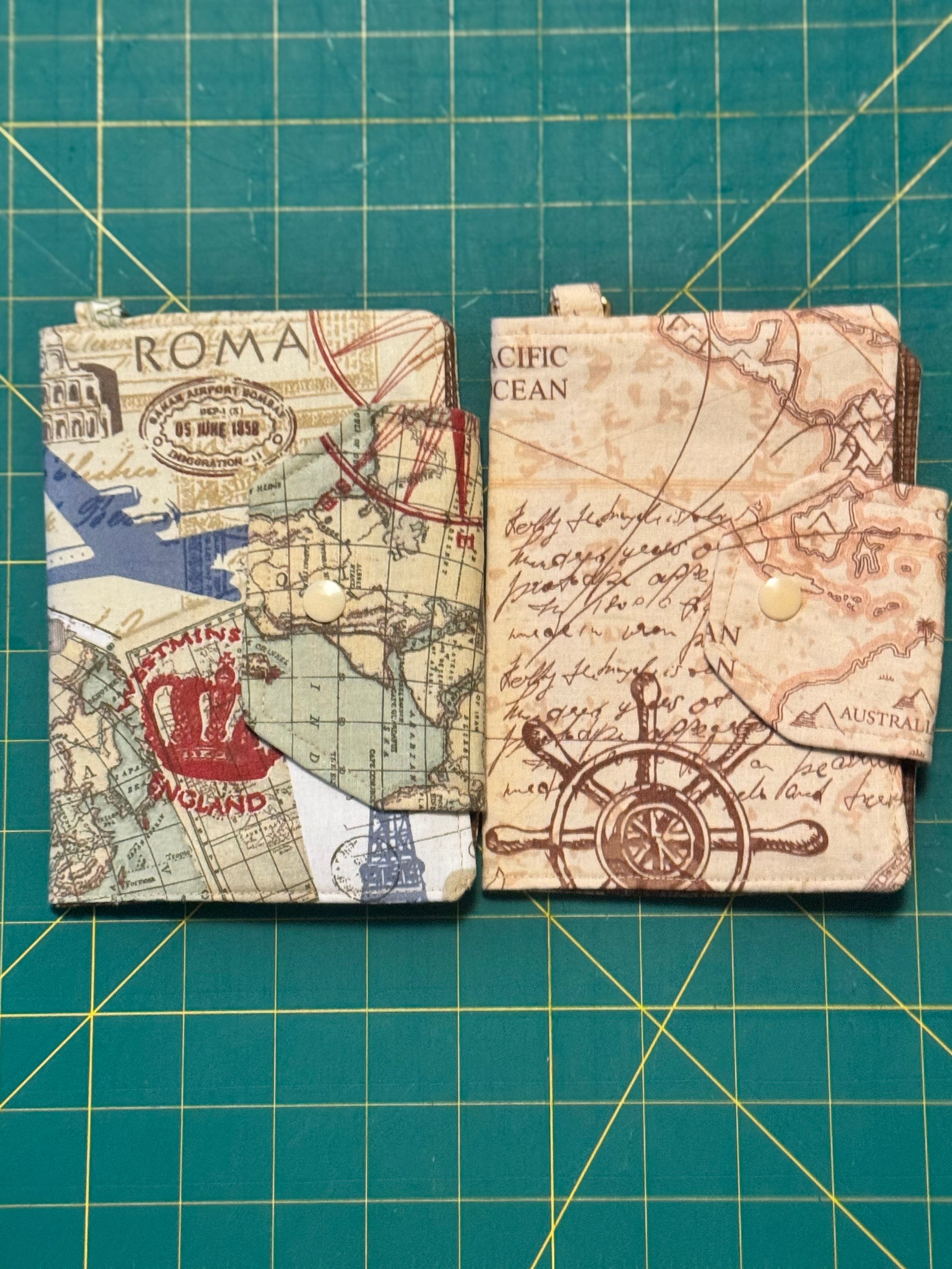 Premium Cotton Map Print Travel Wallets